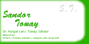sandor tomay business card