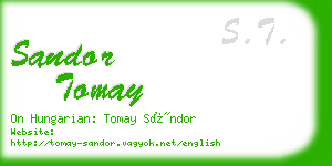 sandor tomay business card